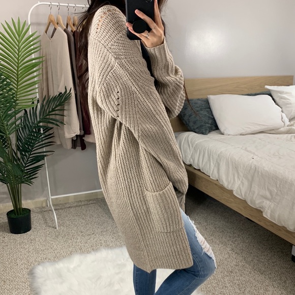 🆕 Melanie - Khaki / Oatmeal Knit Cardigan - Picture 5 of 5